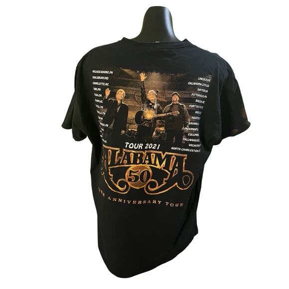 Alabama 50th Anniversary Tour 2021 T-Shirt Black Size L Country Band Concert Tee - Picture 2 of 12
